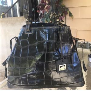 Dooney & Bourke Croco Embossed Leather Tassel bag